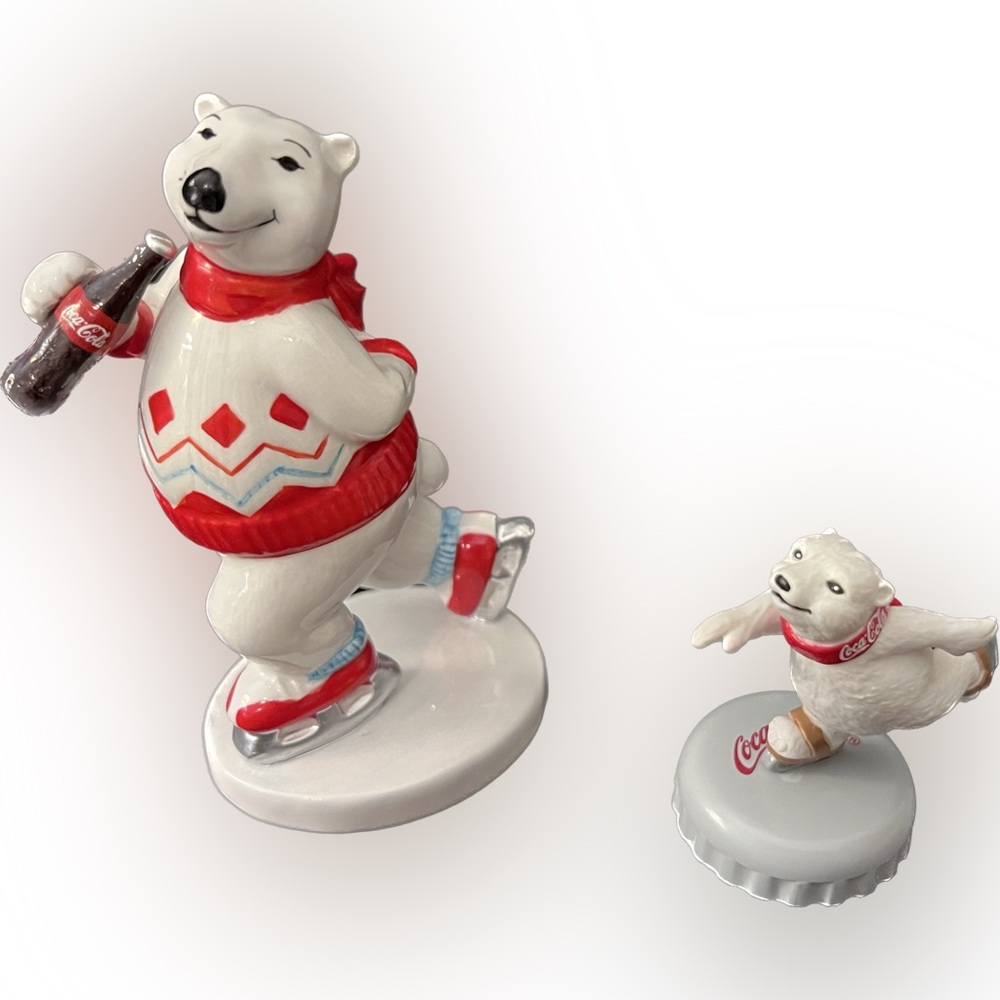 Coca-Cola 1995 Ceramic Skating Polar Bear